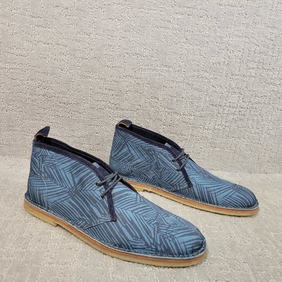 Michael Bastian Men's Size US 9 Fashion Blue Leaf Canvas Stitchout Chukka Boots. - Picture 1 of 10